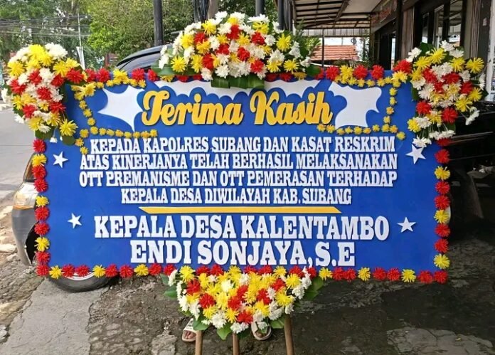 Dapat Karangan Bunga Pasca Amankan Oknum LSM Pemeras, Polres Subang Dibanjiri Pujian Warganet