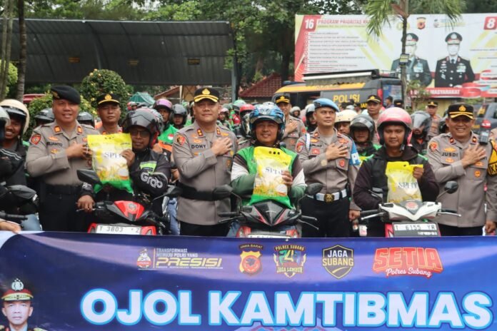 Apel Ojol Kamtibmas Polres Subang Perkuat Sinergi Polri dan Ojek Online