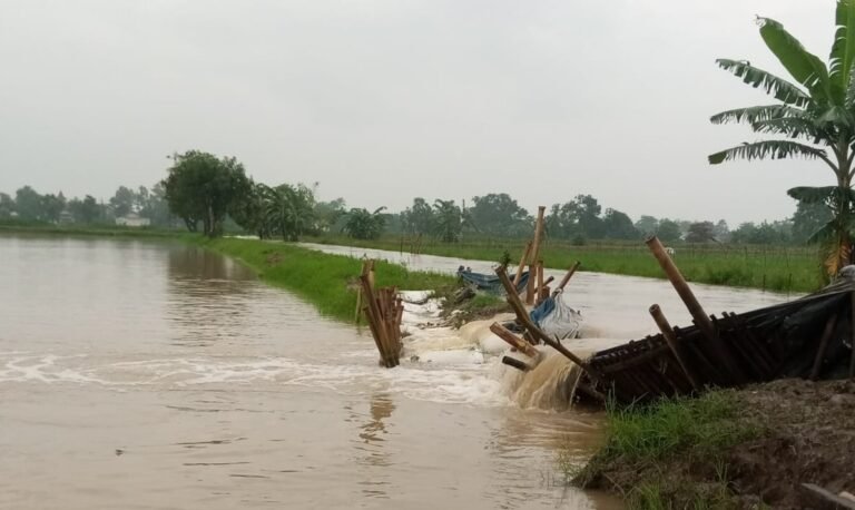 Curah Hujan Tinggi, Tanggul Kali Cibening di Jayamukti Kembali Jebol