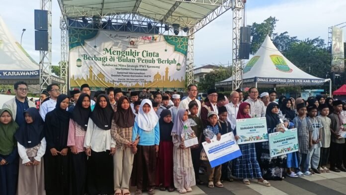 PWI Karawang Bersama Mitra Strategis Gelar Santunan 100 Anak Yatim di Bulan Ramadan