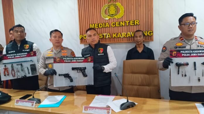 Polresta Karawang Ringkus Empat Pelaku Curanmor, Tujuh Motor Hasil Kejahatan Disita