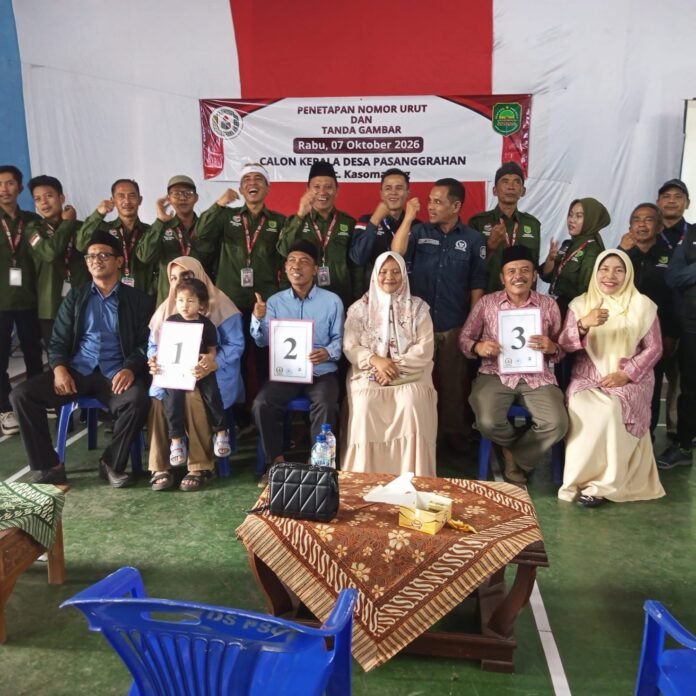Pilkades Desa Pasanggrahan Masuki Tahap Baru, Tiga Calon Resmi Kantongi Nomor Urut